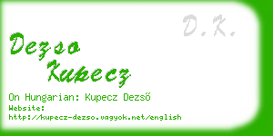 dezso kupecz business card
