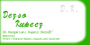 dezso kupecz business card